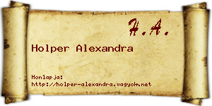 Holper Alexandra névjegykártya
